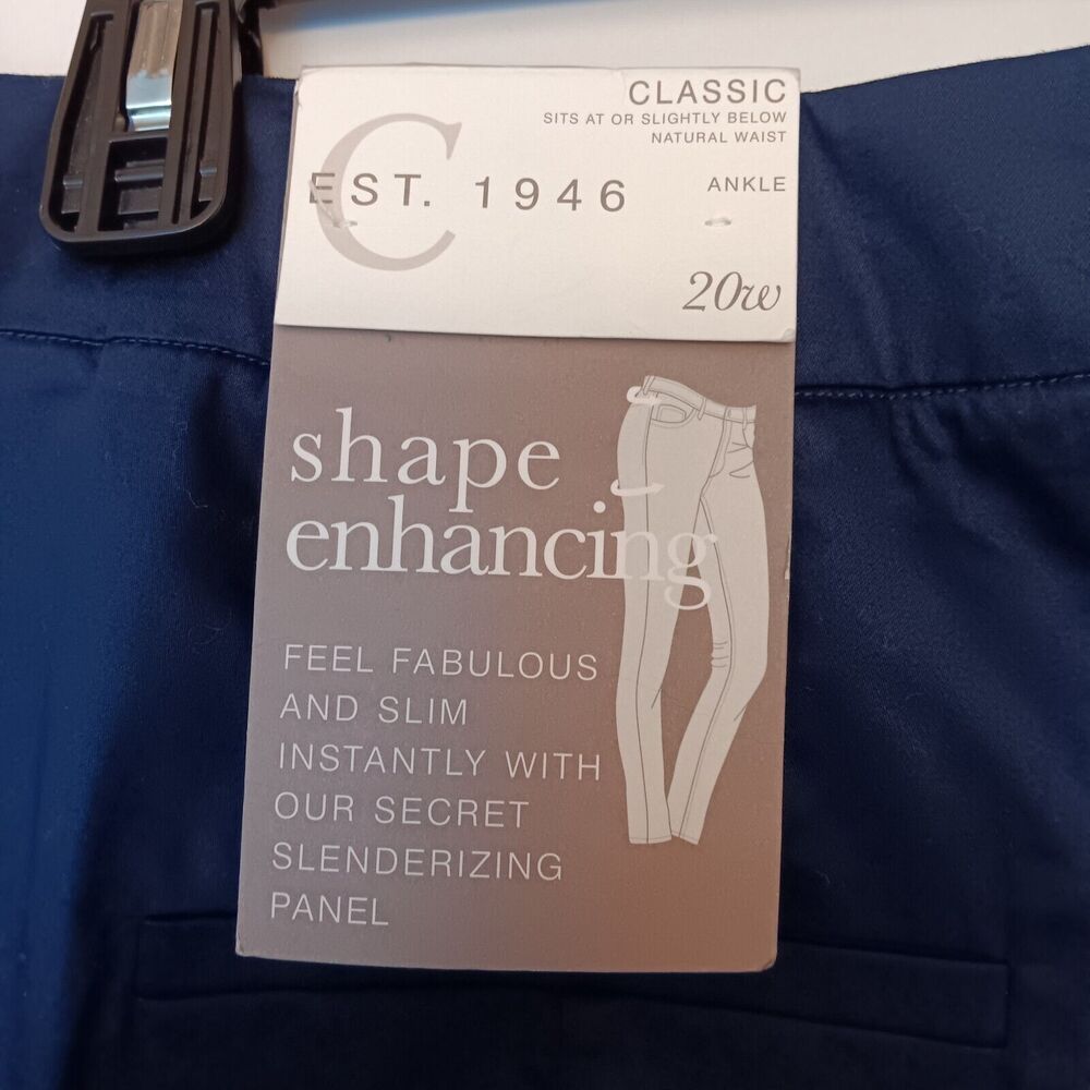 NWT Established 1946 Size 20W Navy Blue Cotton Shape Enhancing Ankle Pants - Picture 5 of 11